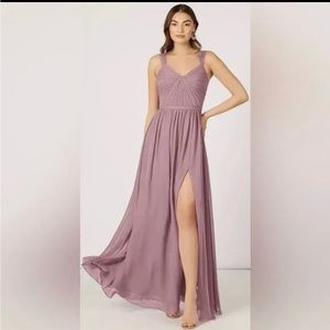 Azazie Mauve Maxi Dress with Side Slit